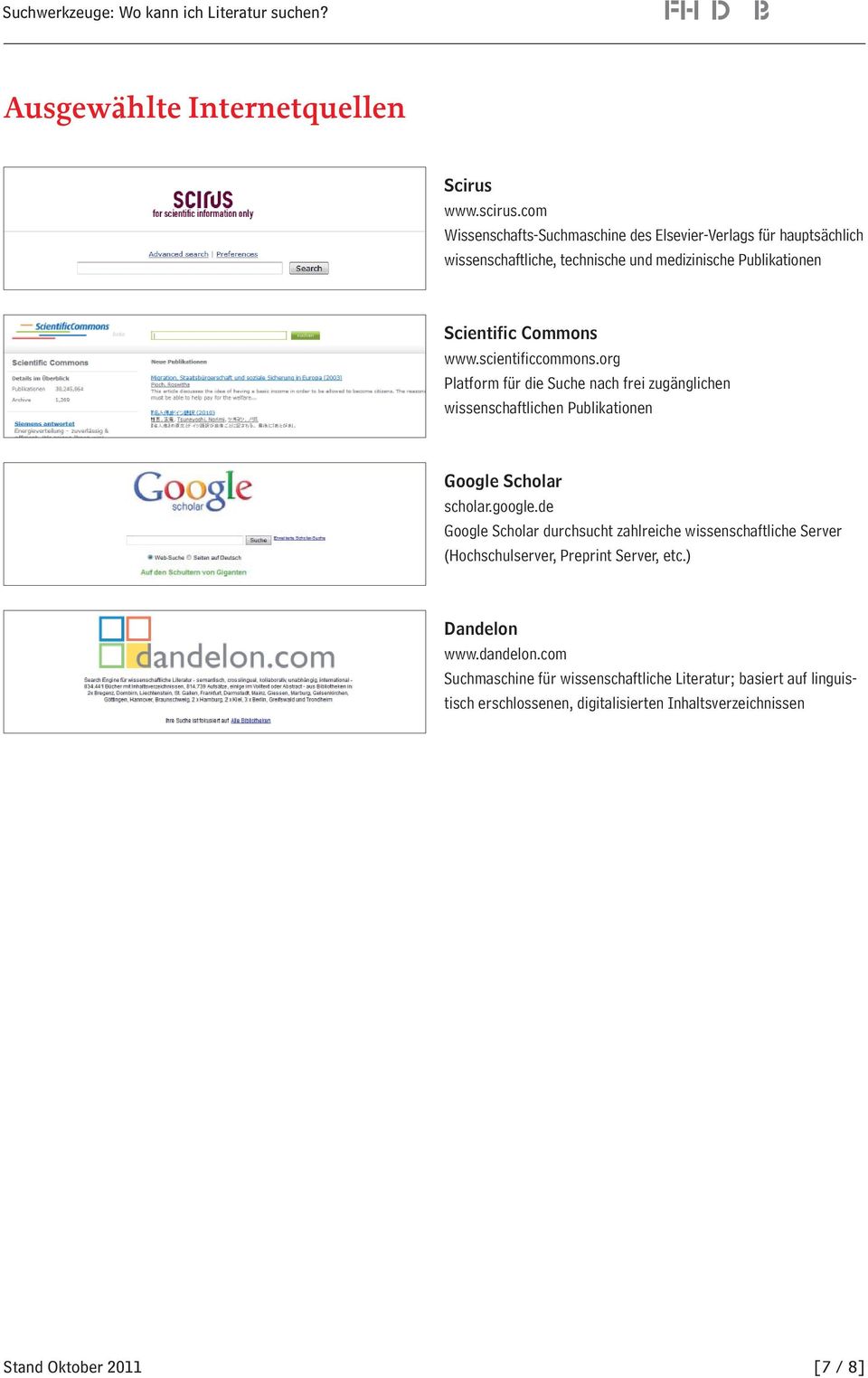 scientificcommons.org Platform für die Suche nach frei zugänglichen wissenschaftlichen Publikationen Google Scholar scholar.google.