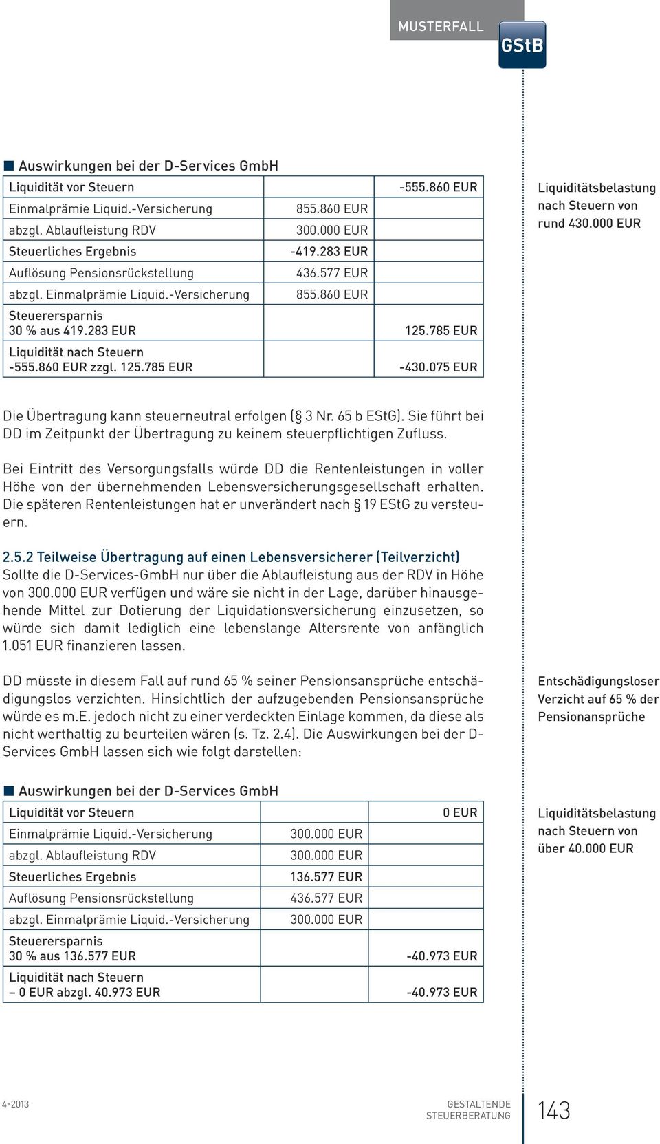 075 EUR Liquiditätsbelastung nach Steuern von rund 430.000 EUR Die Übertragung kann steuerneutral erfolgen ( 3 Nr. 65 b EStG).
