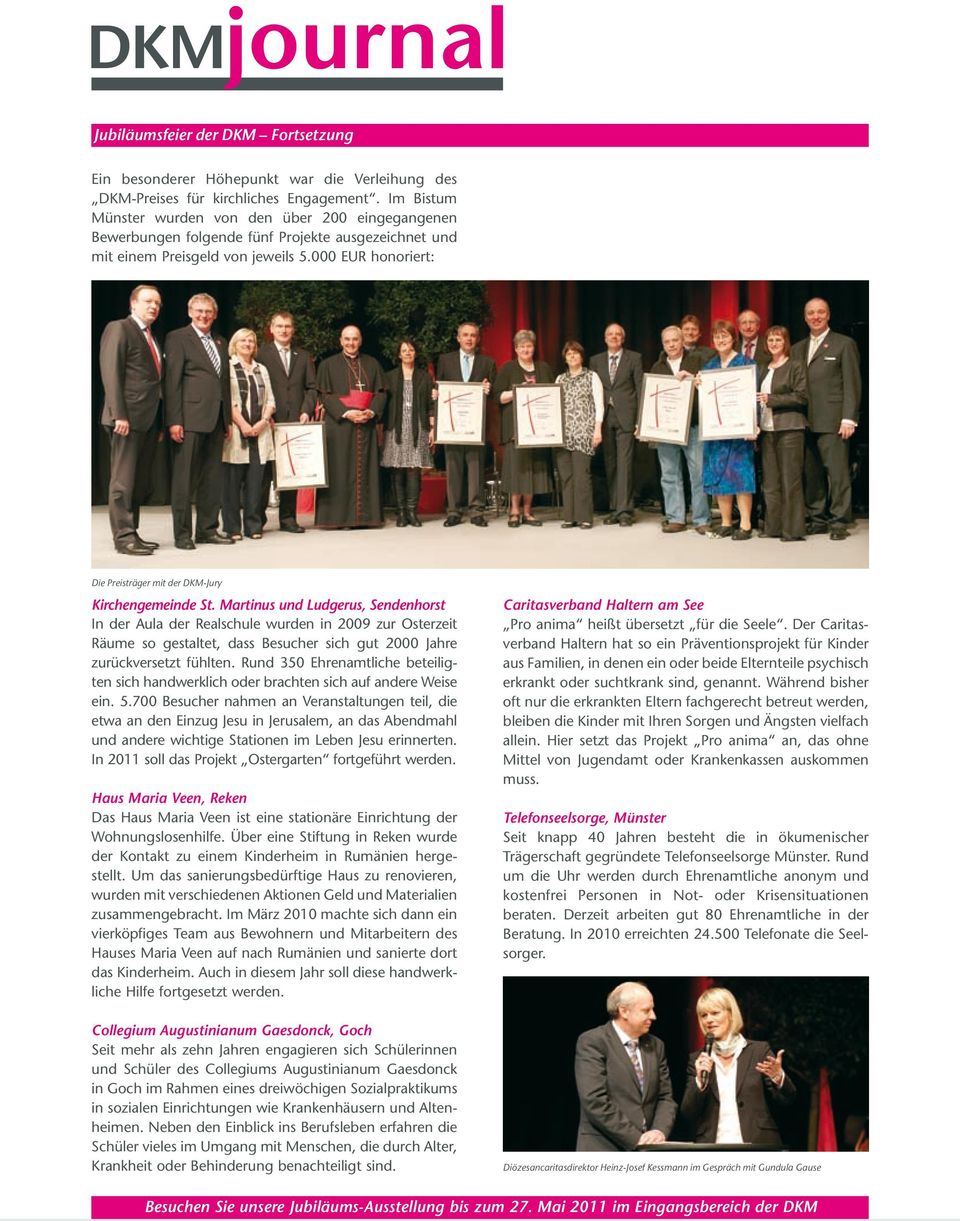000 EUR honoriert: Die Preisträger mit der DKM-Jury Kirchengemeinde St.