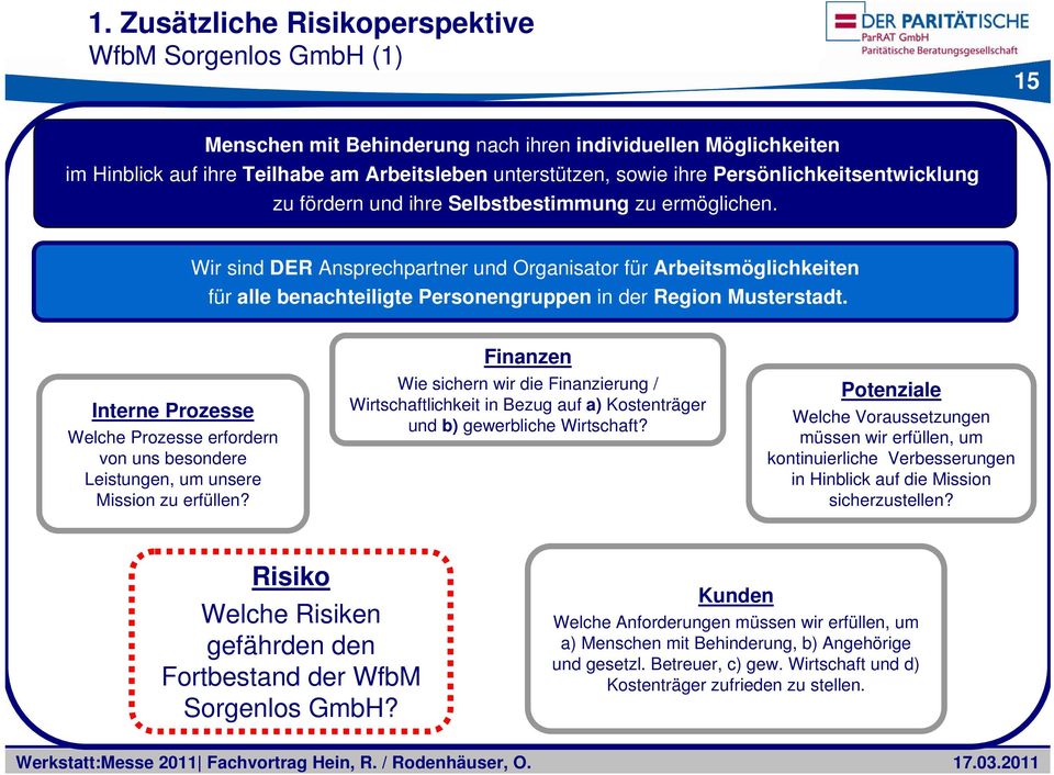 Wir sind DER Ansprechpartner und Organisator für Arbeitsmöglichkeiten für alle benachteiligte Personengruppen in der Region Musterstadt.