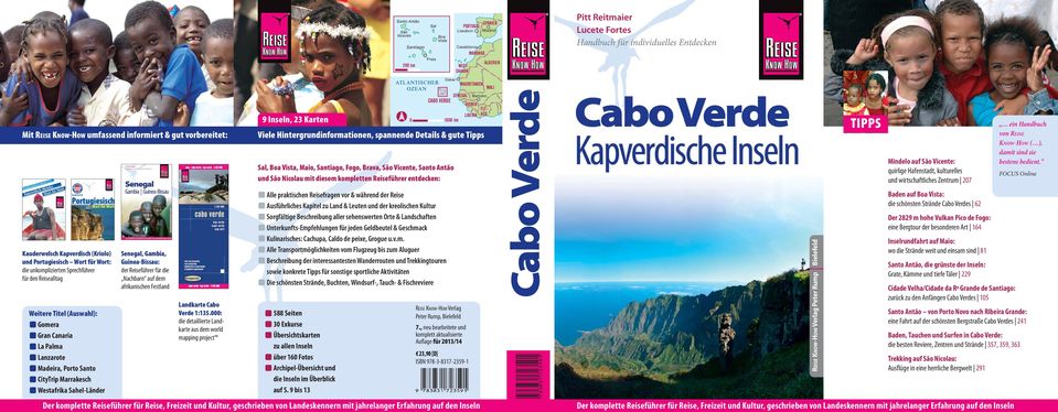 dem afrikanischen Festland Landkarte Cabo Verde 1:135.