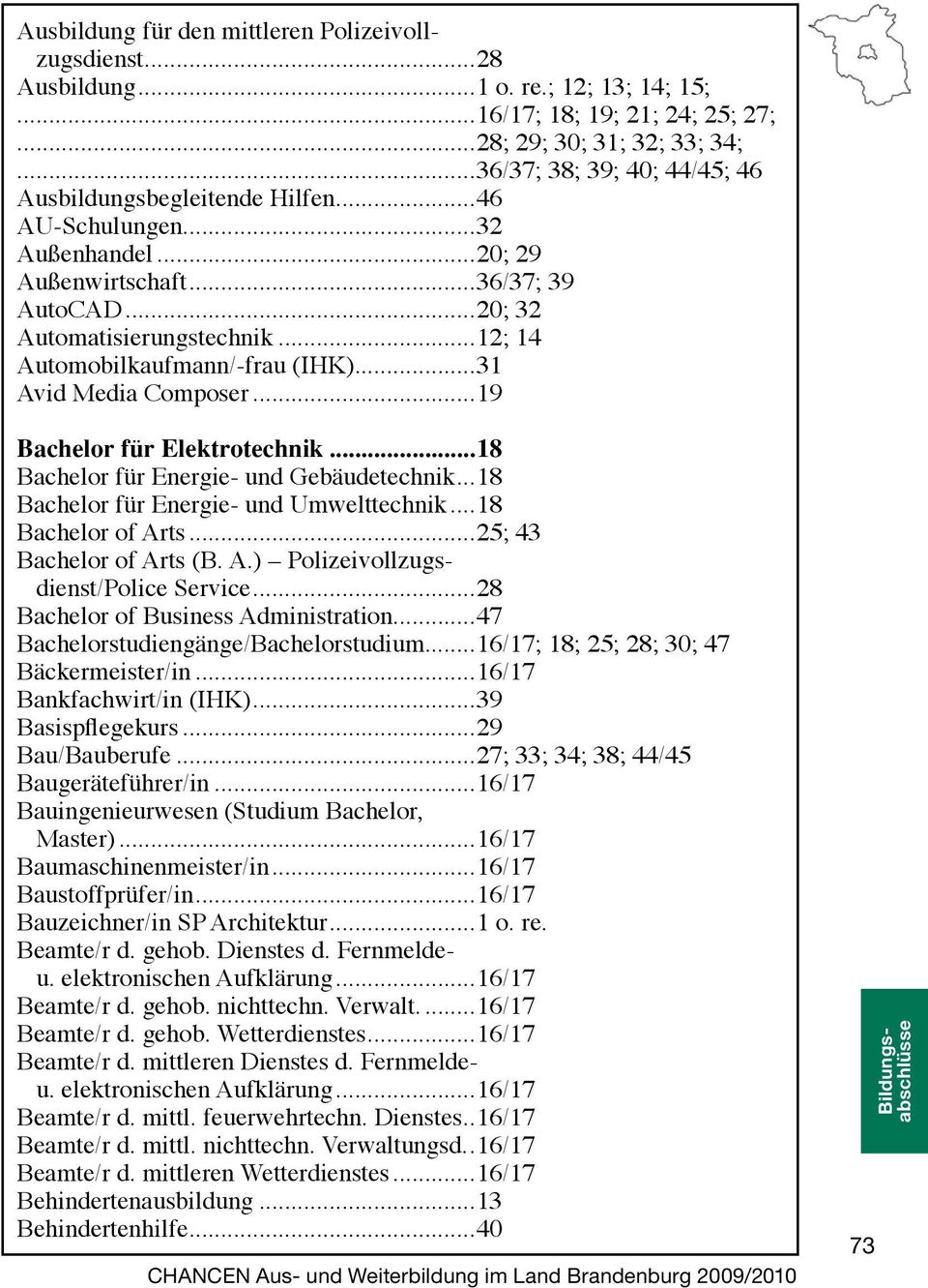 ..12; 14 Automobilkaufmann/-frau (IHK)...31 Avid Media Composer...19 Bachelor für Elektrotechnik...18 Bachelor für Energie- und Gebäudetechnik...18 Bachelor für Energie- und Umwelttechnik.