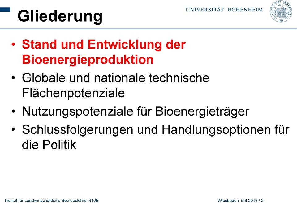 Bioenergieträger Schlussfolgerungen und Handlungsoptionen für die