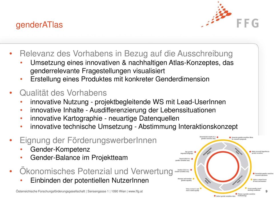 der Lebenssituationen innovative Kartographie - neuartige Datenquellen innovative technische Umsetzung - Abstimmung Interaktionskonzept Eignung der FörderungswerberInnen