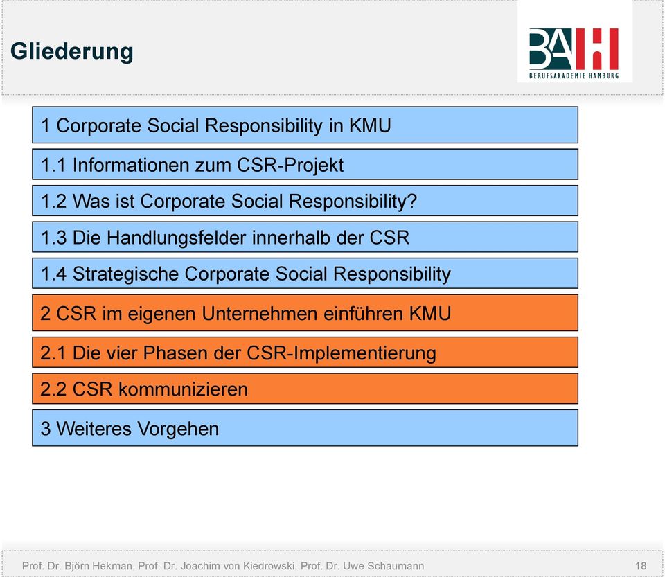 4 Strategische Corporate Social Responsibility 2 CSR im eigenen Unternehmen einführen KMU 2.