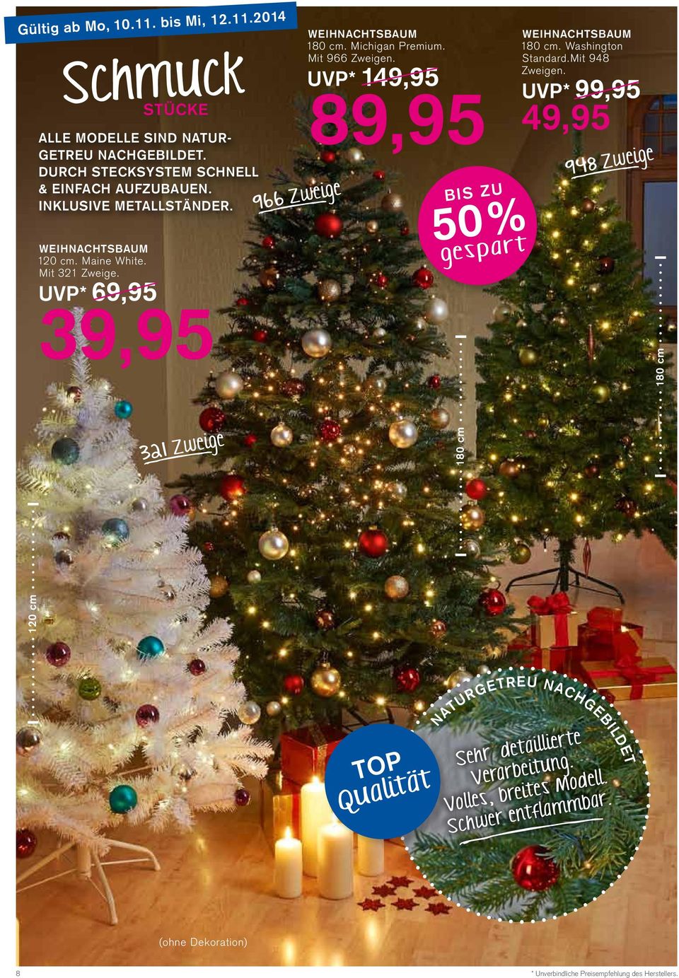 Mit 966 Zweigen. UVP* 14 8 50% Weihnachtsbaum 180 cm. Washington Standard.Mit 948 Zweigen.