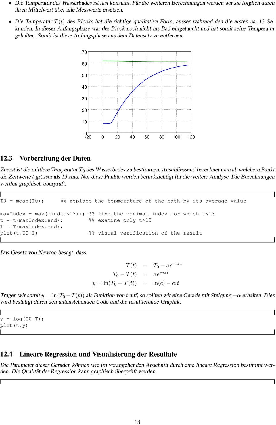 In dieser Anfangsphase war der Block noch nicht ins Bad eingetaucht und hat somit seine Temperatur gehalten. Somit ist diese Anfangsphase aus dem Datensatz zu entfernen.