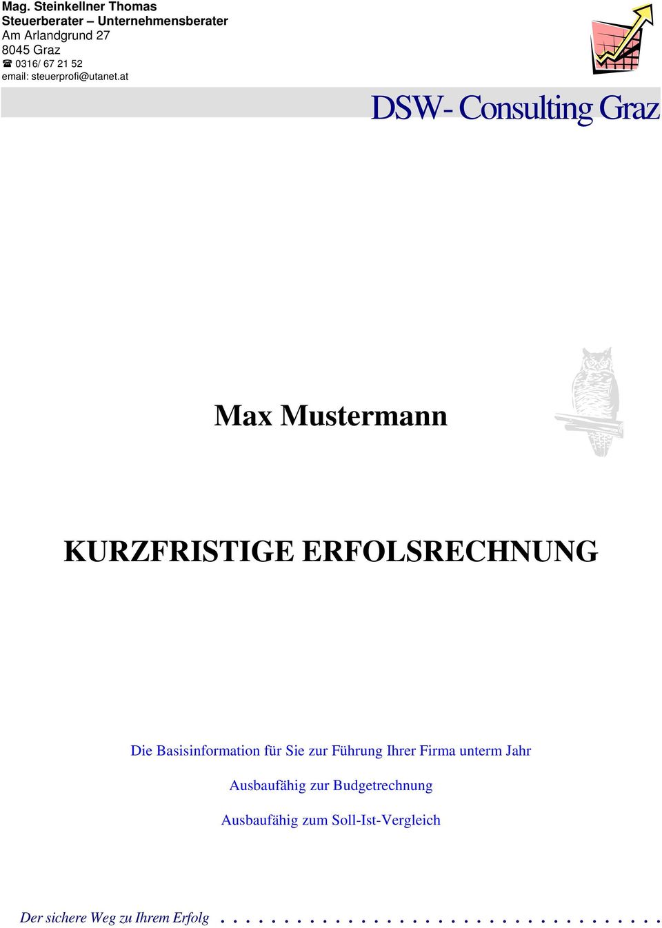 at DSW- Consulting Graz Max Mustermann KURZFRISTIGE ERFOLSRECHNUNG Die Basisinformation