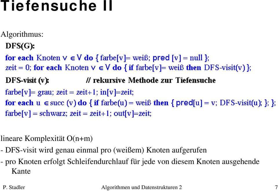 pro Knoten erfolgt Schleifendurchlauf für jede von diesem