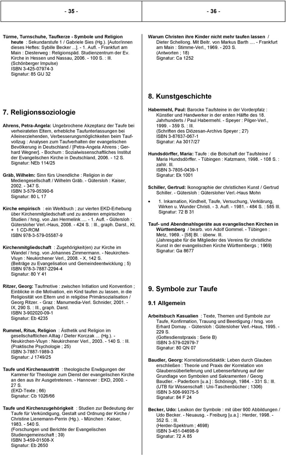 (Schönberger Impulse) ISBN 3-425-07974-3 Signatur: 85 GU 32 Warum Christen ihre Kinder nicht mehr taufen lassen / Dieter Schellong. Mit Beitr. von Markus Barth... - Frankfurt am Main : Stimme-Verl.
