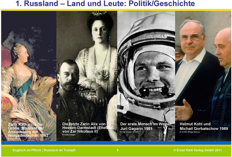 Getty-Images Der erste Mensch im Weltall: Juri Gagarin 1961 ddp images GmbH Helmut Kohl und Michail