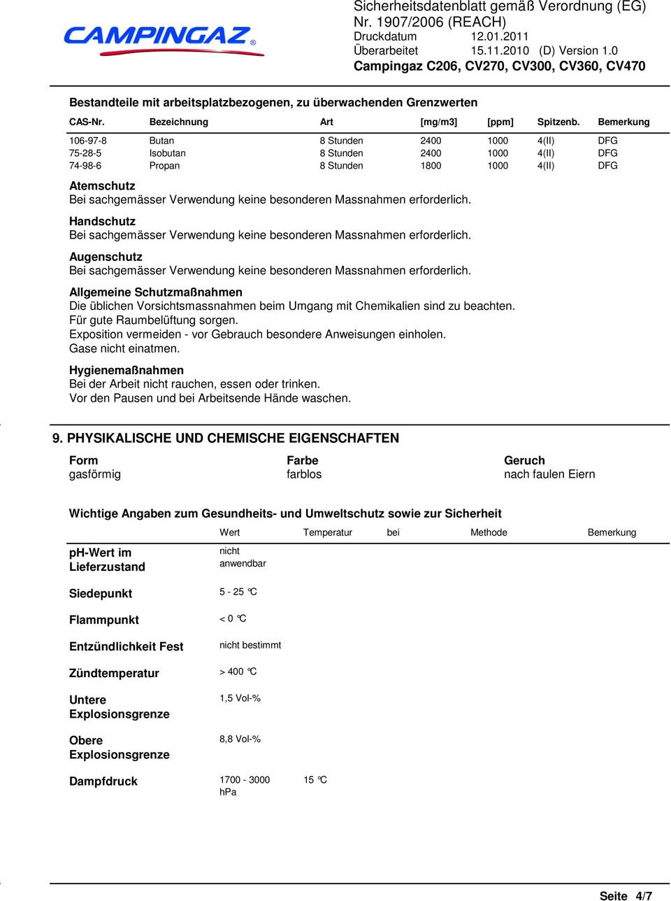 besonderen Massnahmen erforderlich. Handschutz Bei sachgemässer Verwendung keine besonderen Massnahmen erforderlich. Augenschutz Bei sachgemässer Verwendung keine besonderen Massnahmen erforderlich.