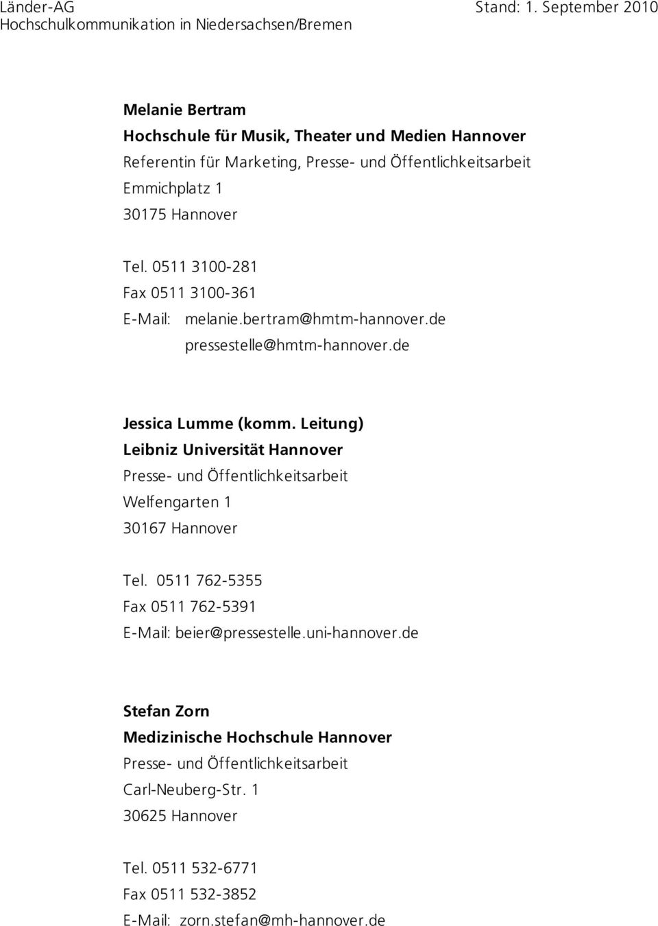 Leitung) Leibniz Universität Hannover Welfengarten 1 30167 Hannover Tel. 0511 762-5355 Fax 0511 762-5391 E-Mail: beier@pressestelle.