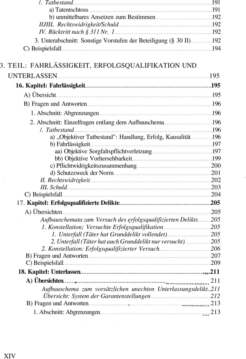 Kapitel: Fahrlässigkeit 195 A) Übersicht 195 B) Fragen und Antworten 196 1. Abschnitt: Abgrenzungen 196 2. Abschnitt: Einzelfragen entlang dem Aufbauschema 196 /.