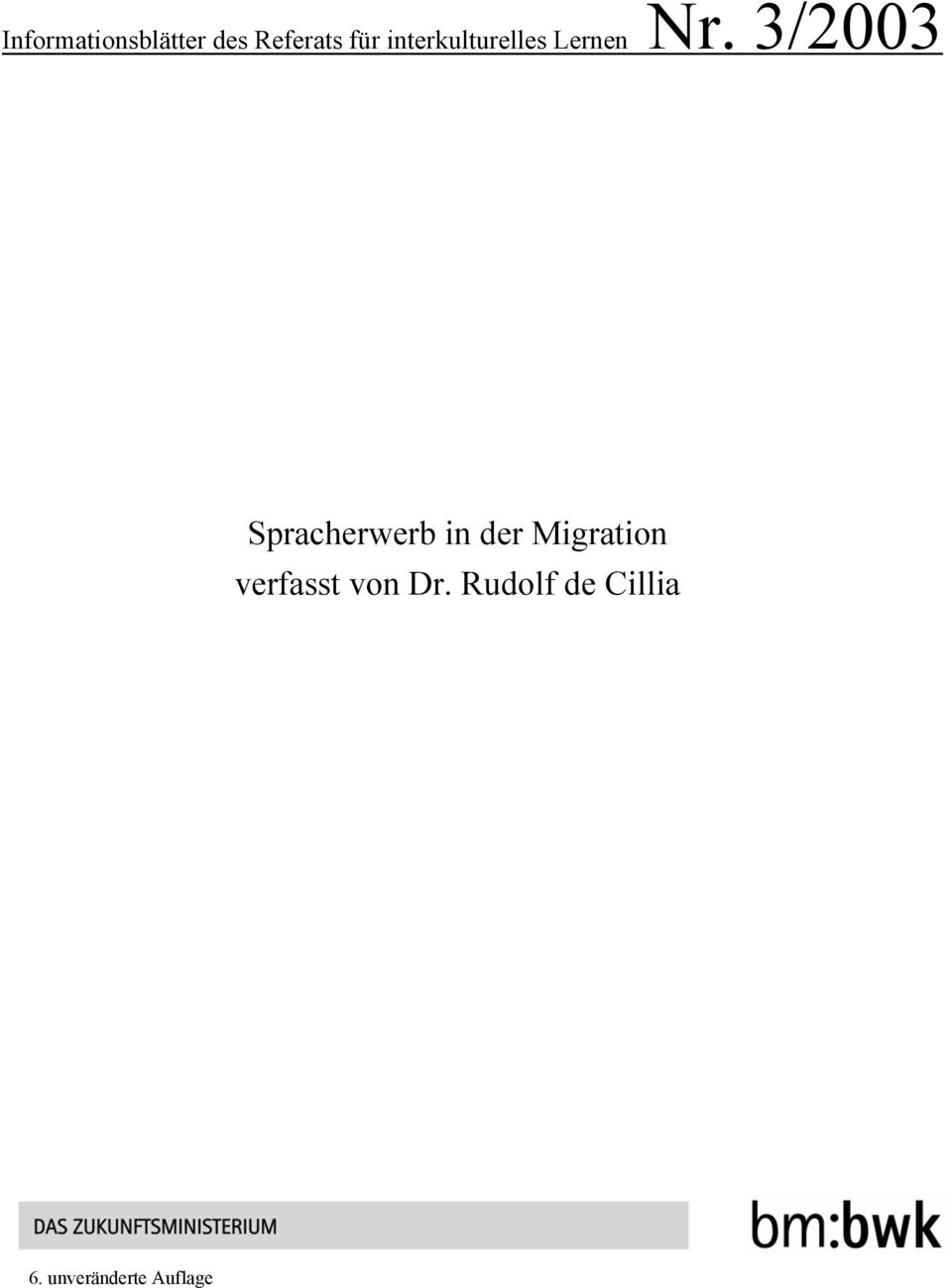 3/2003 Spracherwerb in der Migration