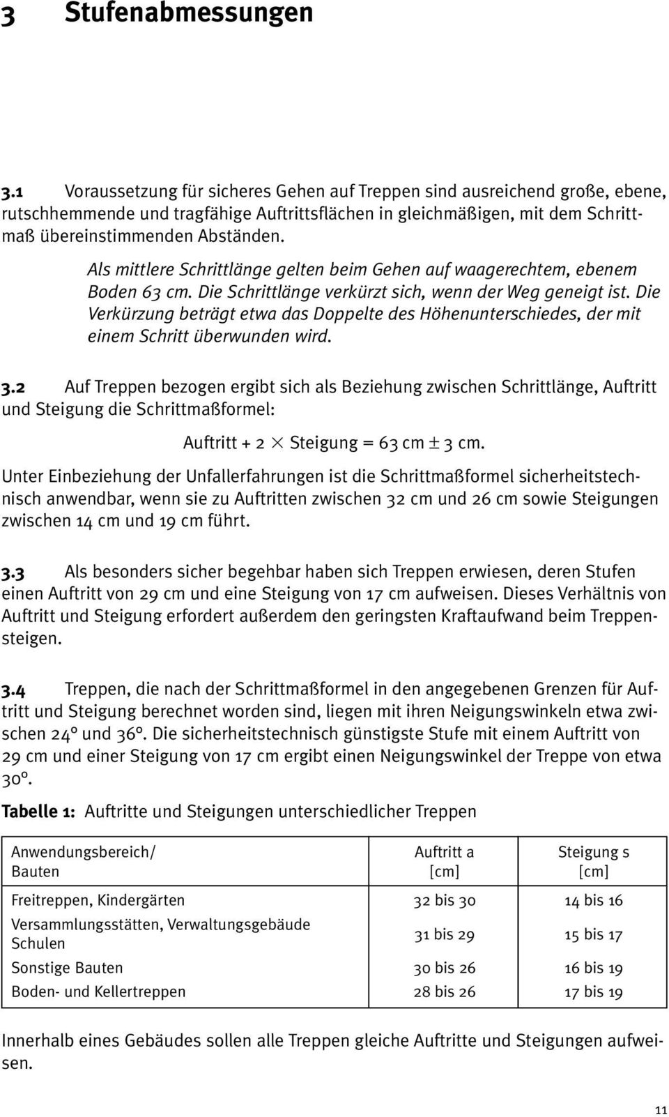 Als mittlere Schrittlänge gelten beim Gehen auf waagerechtem, ebenem Boden 63 cm. Die Schrittlänge verkürzt sich, wenn der Weg geneigt ist.