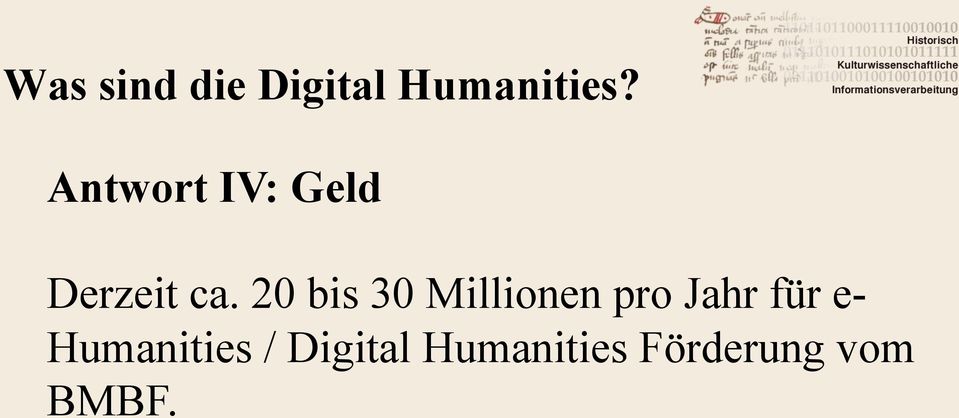 für e- Humanities / Digital