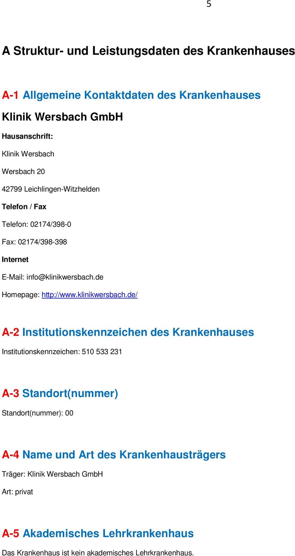 de Homepage: http://www.klinikwersbach.