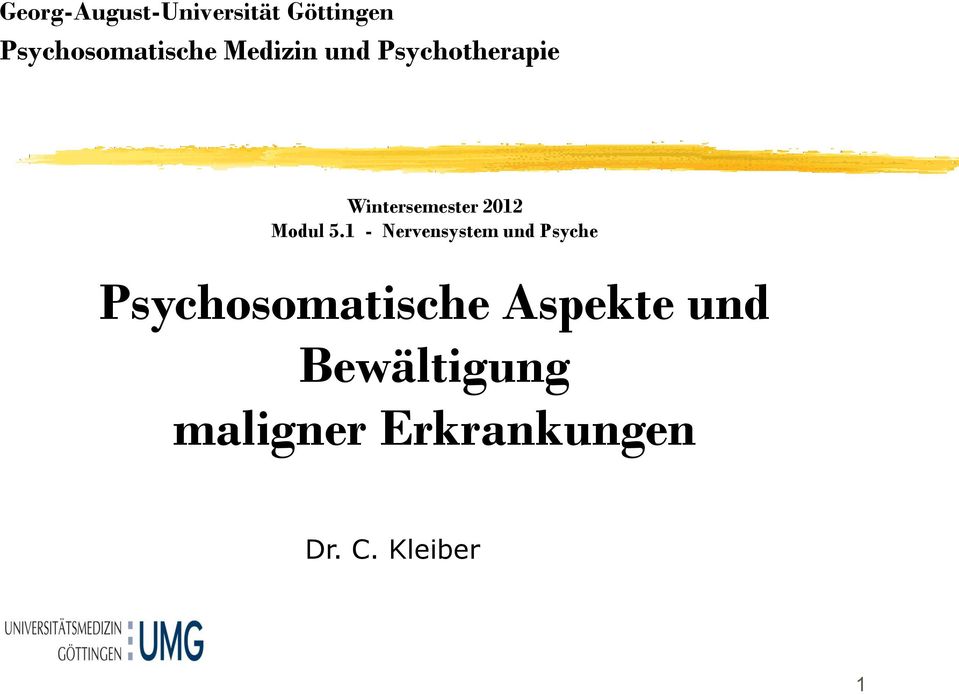 5.1 - Nervensystem und Psyche Psychosomatische