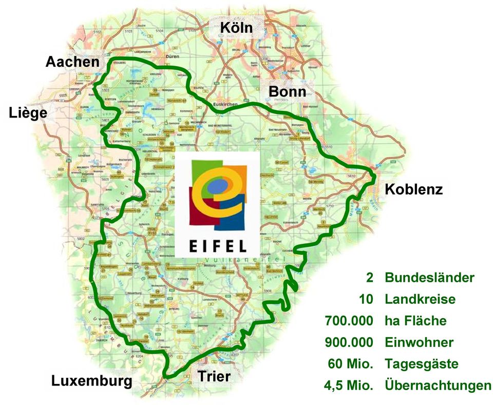 000 ha Fläche Luxemburg Trier 900.