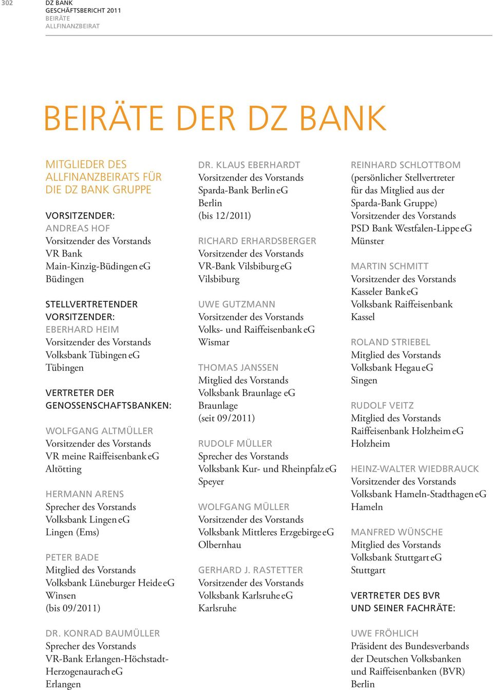 2011) Dr. Konrad Baumüller VR-Bank Erlangen-Höchstadt- Herzogenaurach eg Erlangen Dr.