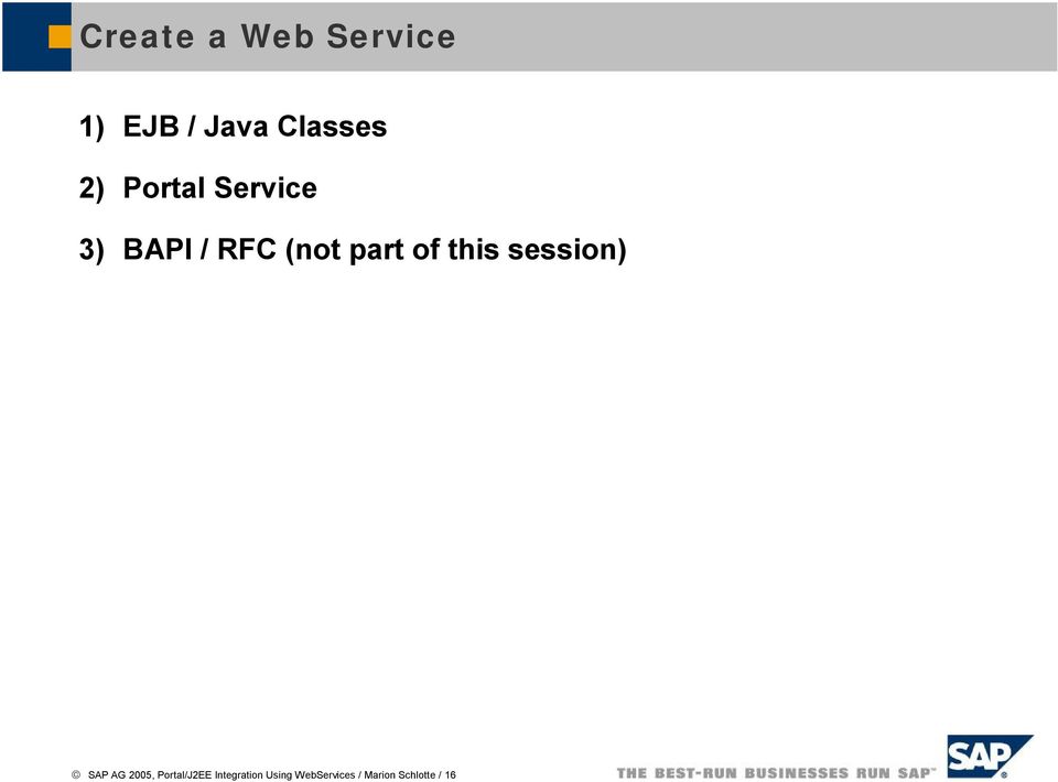 this session) SAP AG 2005, Portal/J2EE