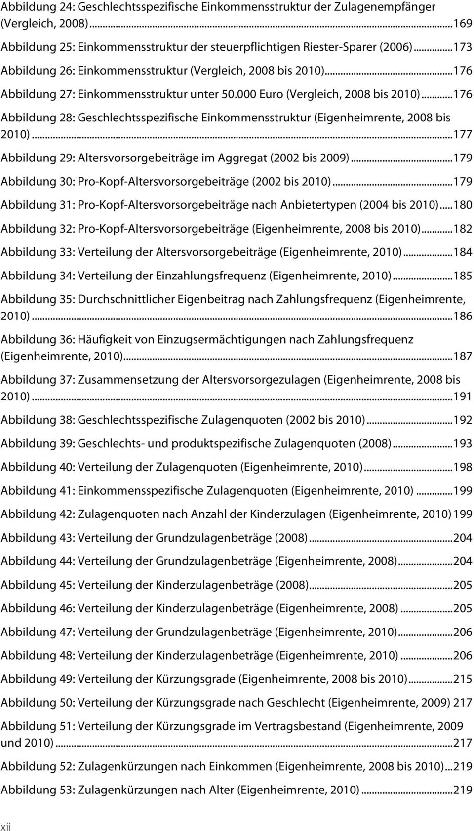 .. 176 Abbildung 28: Geschlechtsspezifische Einkommensstruktur (Eigenheimrente, 2008 bis 2010)... 177 Abbildung 29: Altersvorsorgebeiträge im Aggregat (2002 bis 2009).