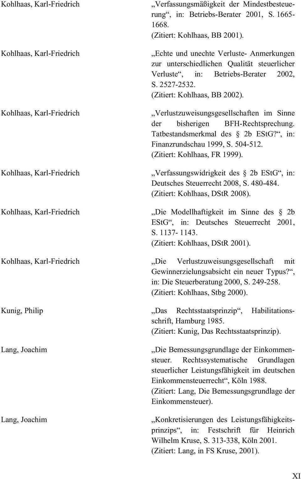 (Zitiert: Kohlhaas, BB 2002). Verlustzuweisungsgesellschaften im Sinne der bisherigen BFH-Rechtsprechung. Tatbestandsmerkmal des 2b EStG?, in: Finanzrundschau 1999, S. 504-512.