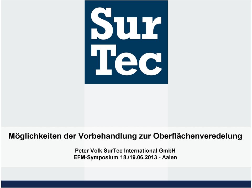 International GmbH Peter Volk SurTec