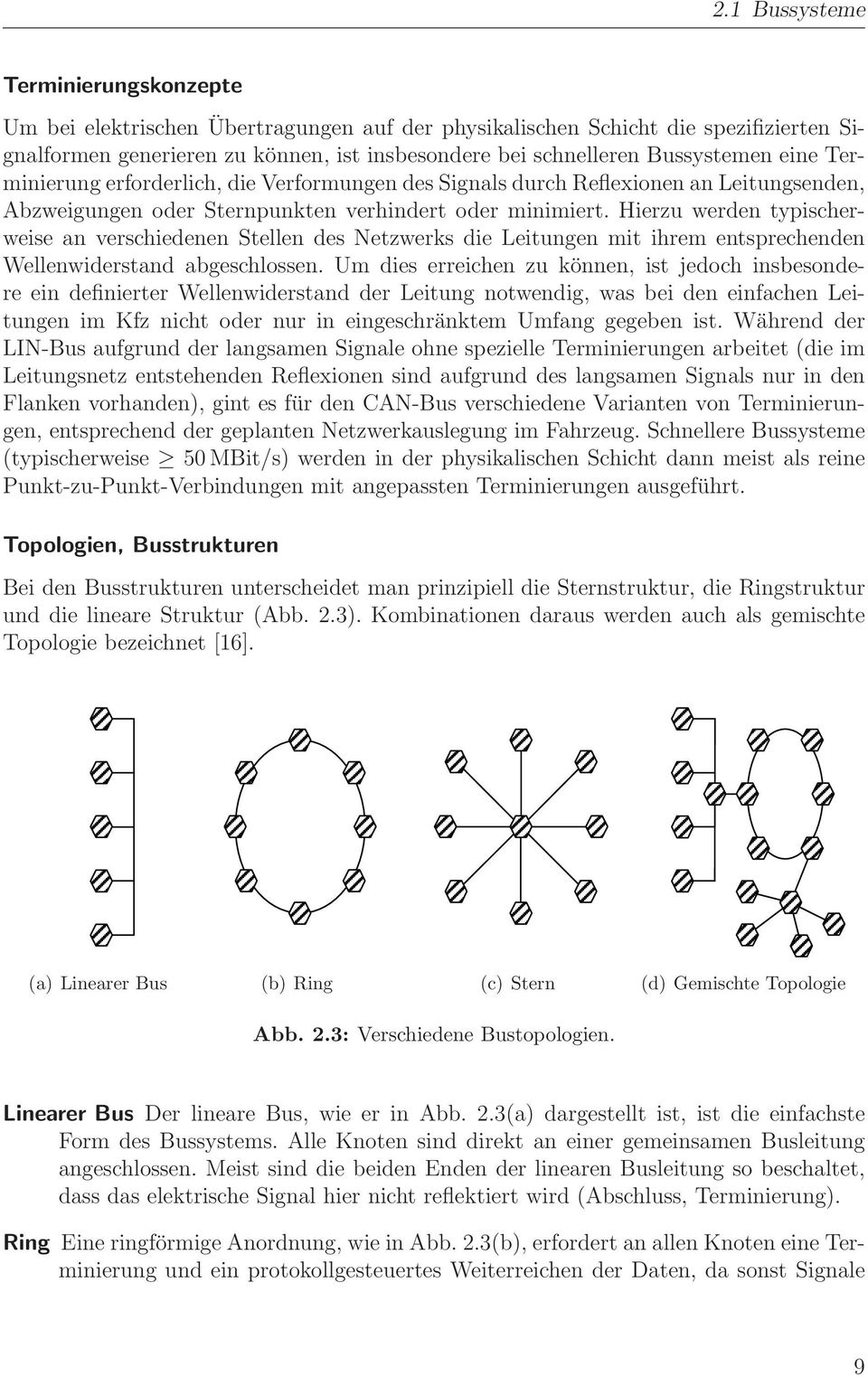 Hierzu werden typischerweise an verschiedenen Stellen des Netzwerks die Leitungen mit ihrem entsprechenden Wellenwiderstand abgeschlossen.