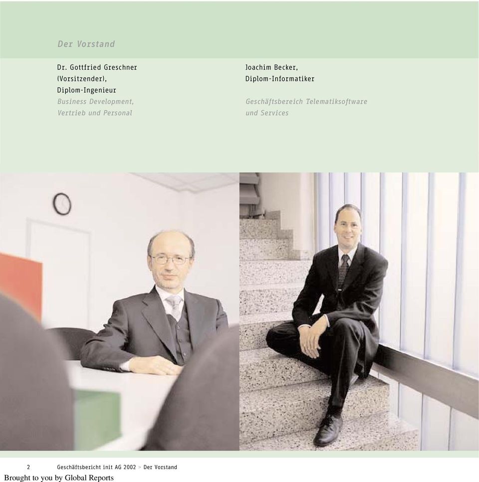 Business Development, Vertrieb und Personal Joachim Becker,