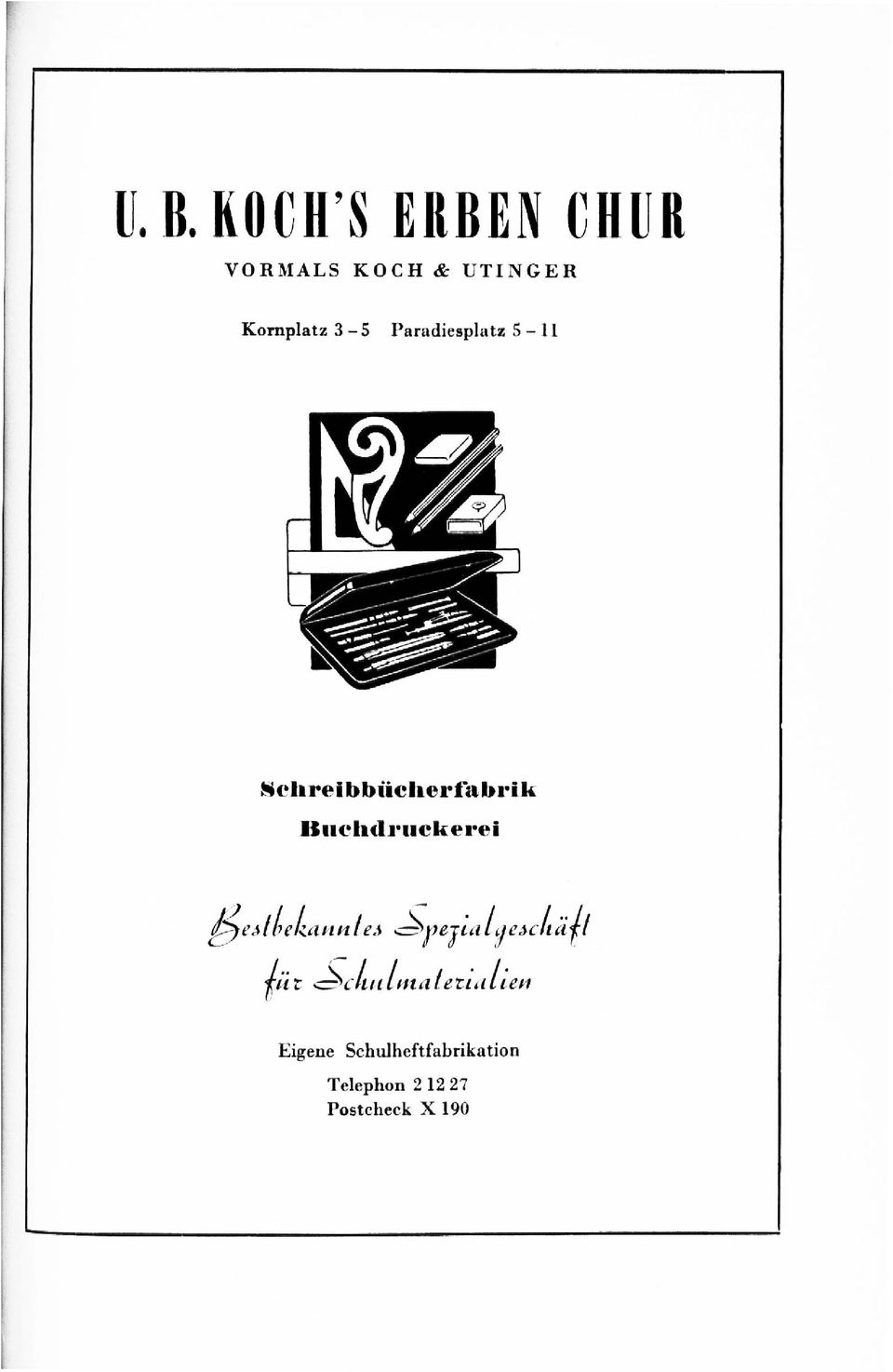 Sclireibbiicherfabrik Buchdrucker«!