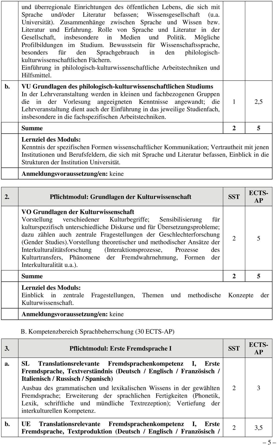 Bewusstsein für Wissenschaftssprache, besonders für den Sprachgebrauch in den philologischkulturwissenschaftlichen Fächern.