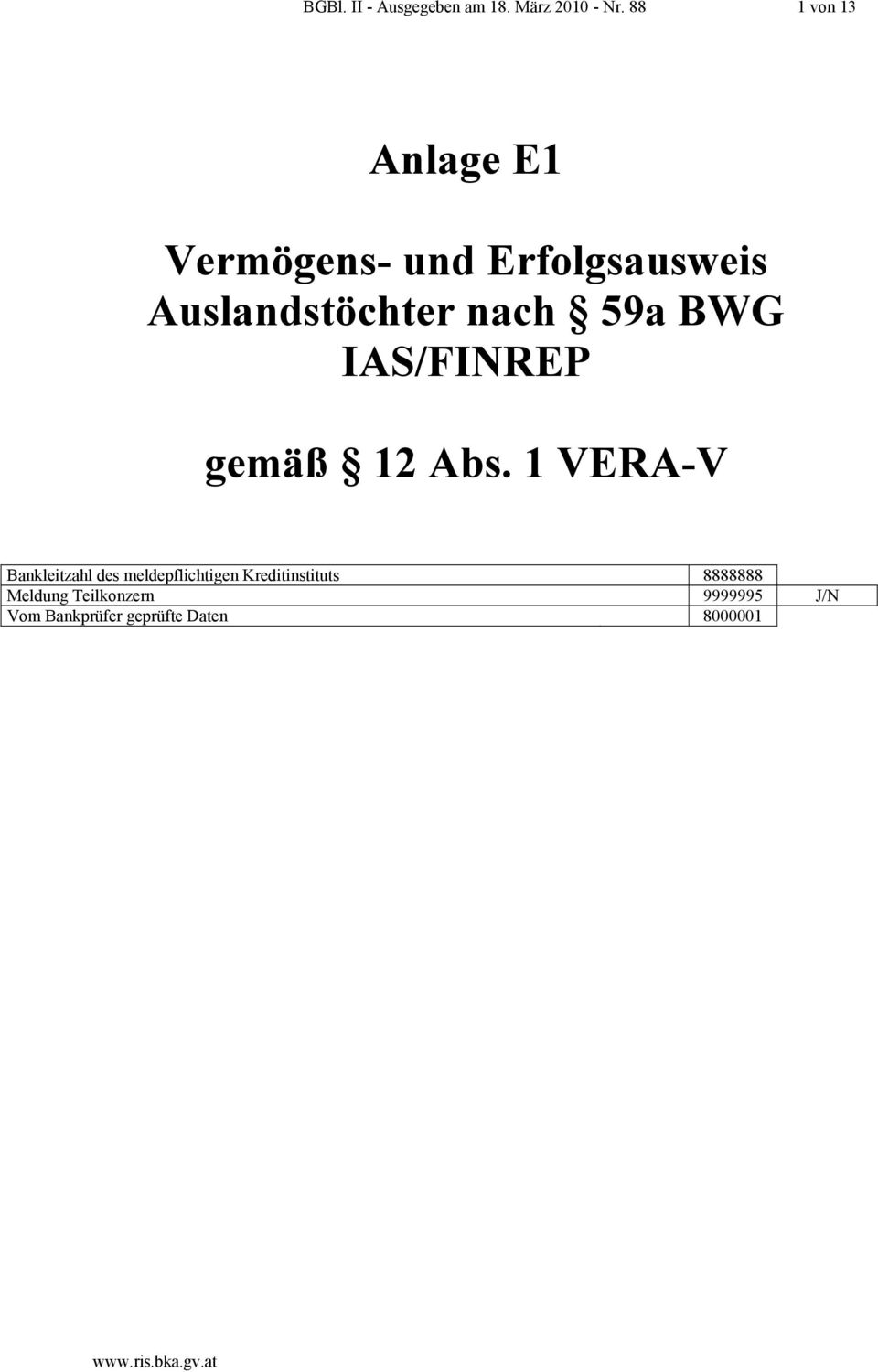 nach 59a BWG IAS/FINREP gemäß 12 Abs.