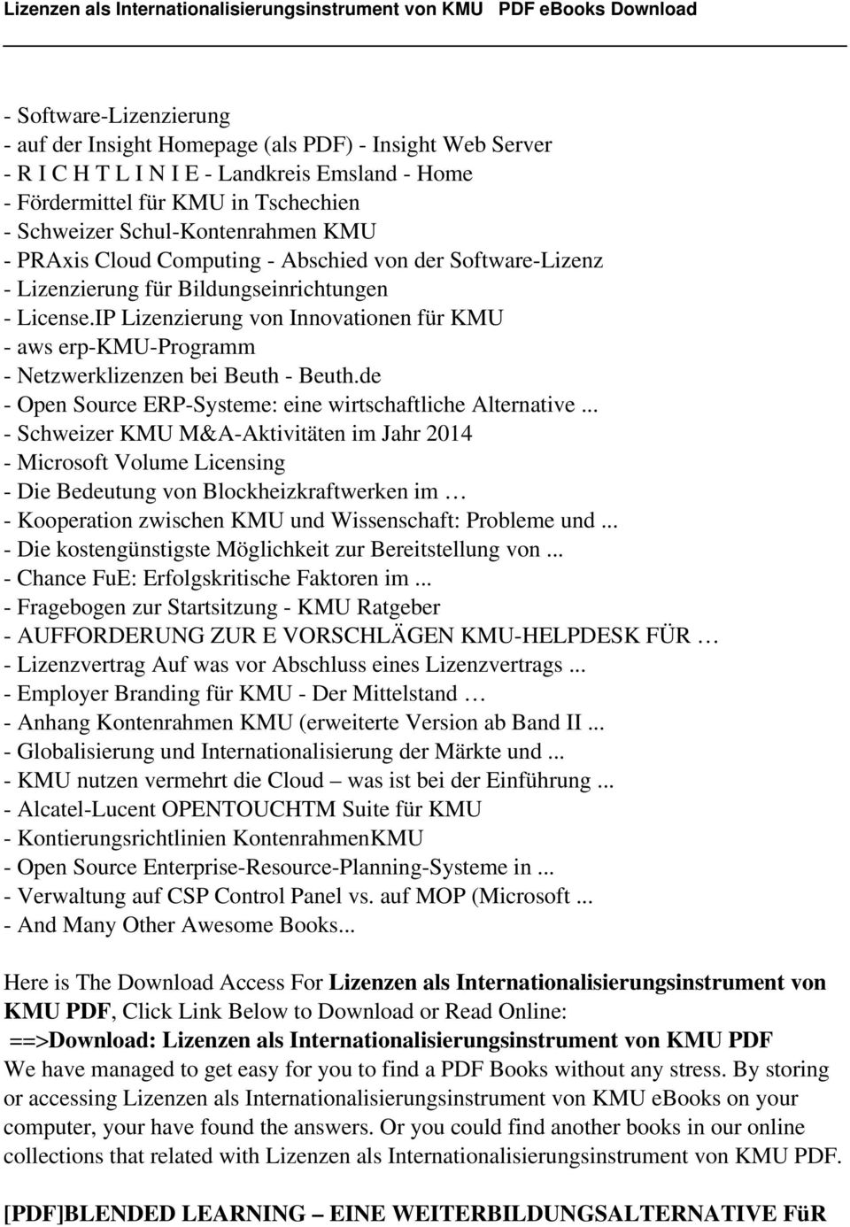 IP Lizenzierung von Innovationen für KMU - aws erp-kmu-programm - Netzwerklizenzen bei Beuth - Beuth.de - Open Source ERP-Systeme: eine wirtschaftliche Alternative.