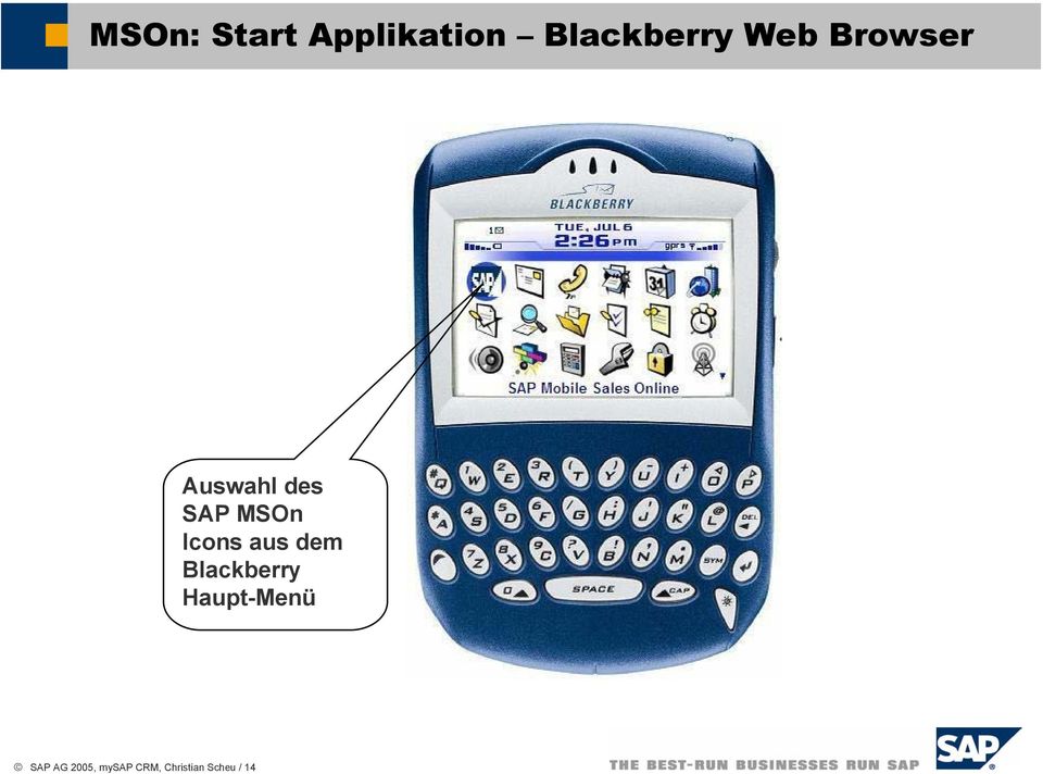Icons aus dem Blackberry Haupt-Menü