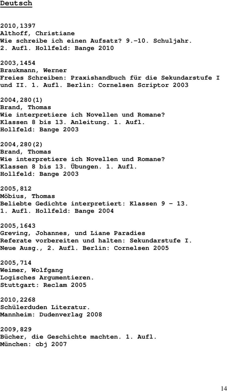Berlin: Cornelsen Scriptor 2003 2004,280(1) Brand, Thomas Wie interpretiere ich Novellen und Romane? Klassen 8 bis 13. Anleitung. 1. Aufl.