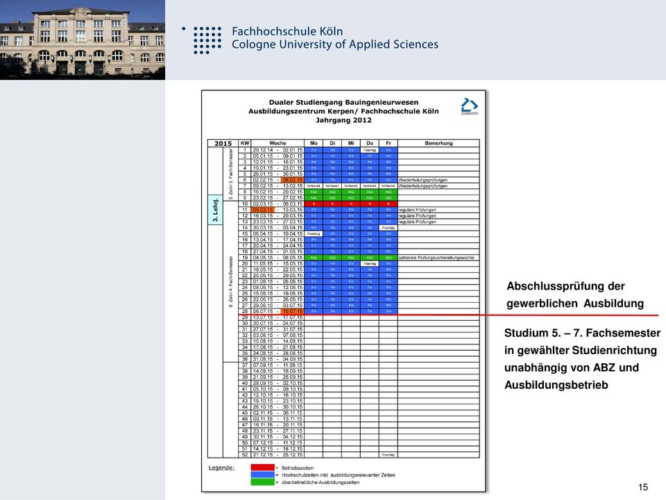 Fachsemester in gewählter