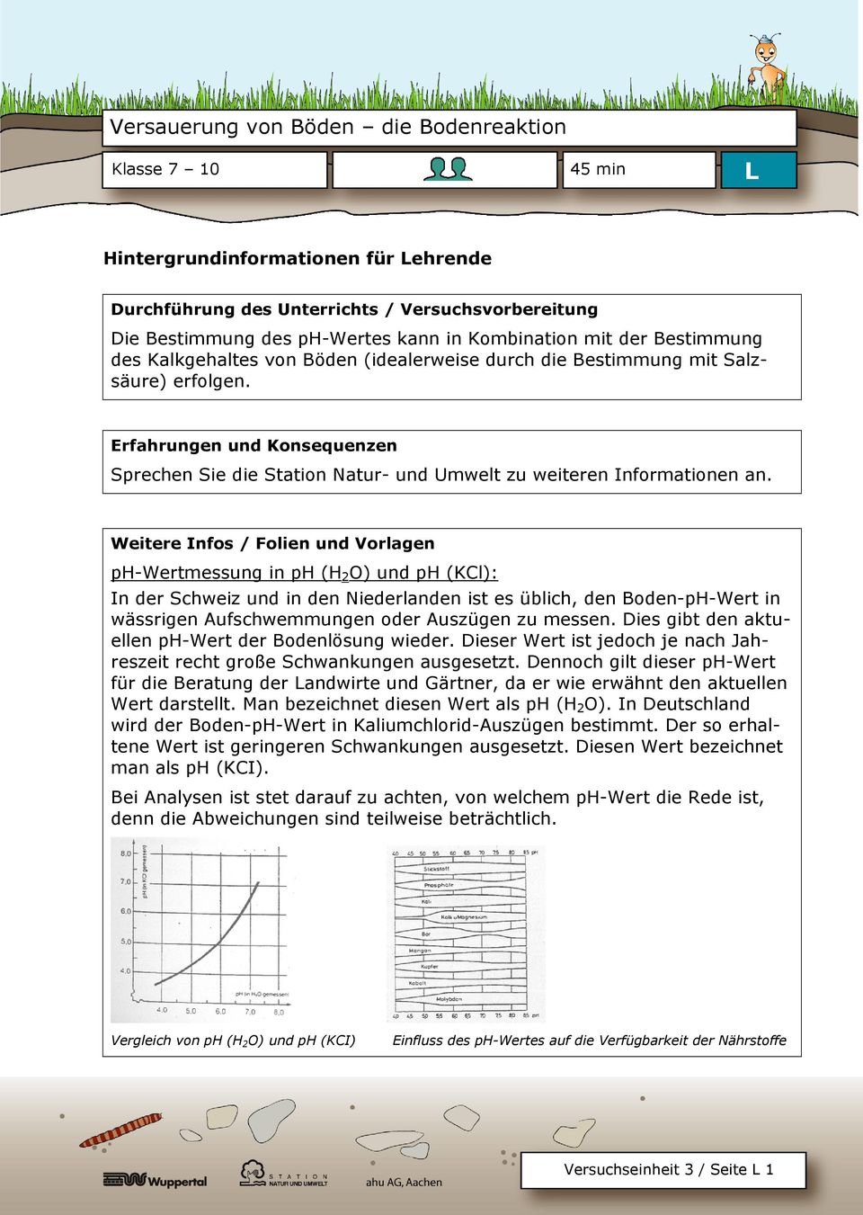 Weitere Infos / Folien und Vorlagen ph-wertmessung in ph (H 2 O) und ph (KCl): In der Schweiz und in den Niederlanden ist es üblich, den Boden-pH-Wert in wässrigen Aufschwemmungen oder Auszügen zu