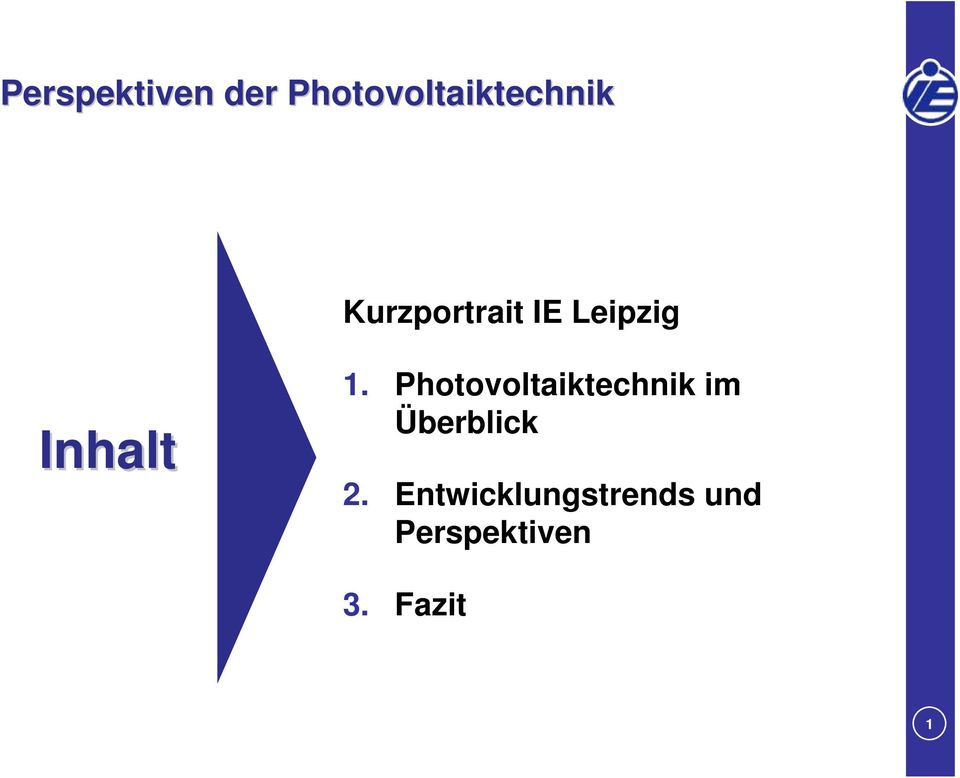 Photovoltaiktechnik im Überblick 2.
