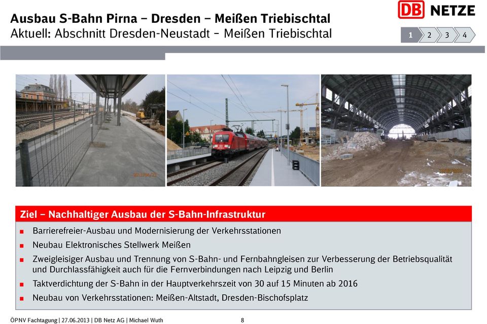Trennung von S-Bahn- und Fernbahngleisen zur Verbesserung der Betriebsqualität und Durchlassfähigkeit auch für die Fernverbindungen nach Leipzig