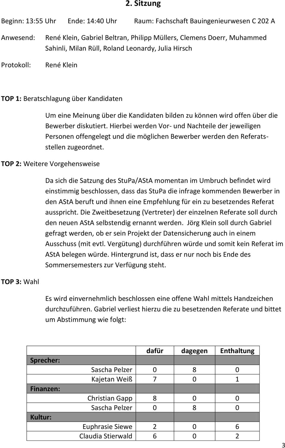 Hierbei werden Vor- und Nachteile der jeweiligen Personen offengelegt und die möglichen Bewerber werden den sstellen zugeordnet.