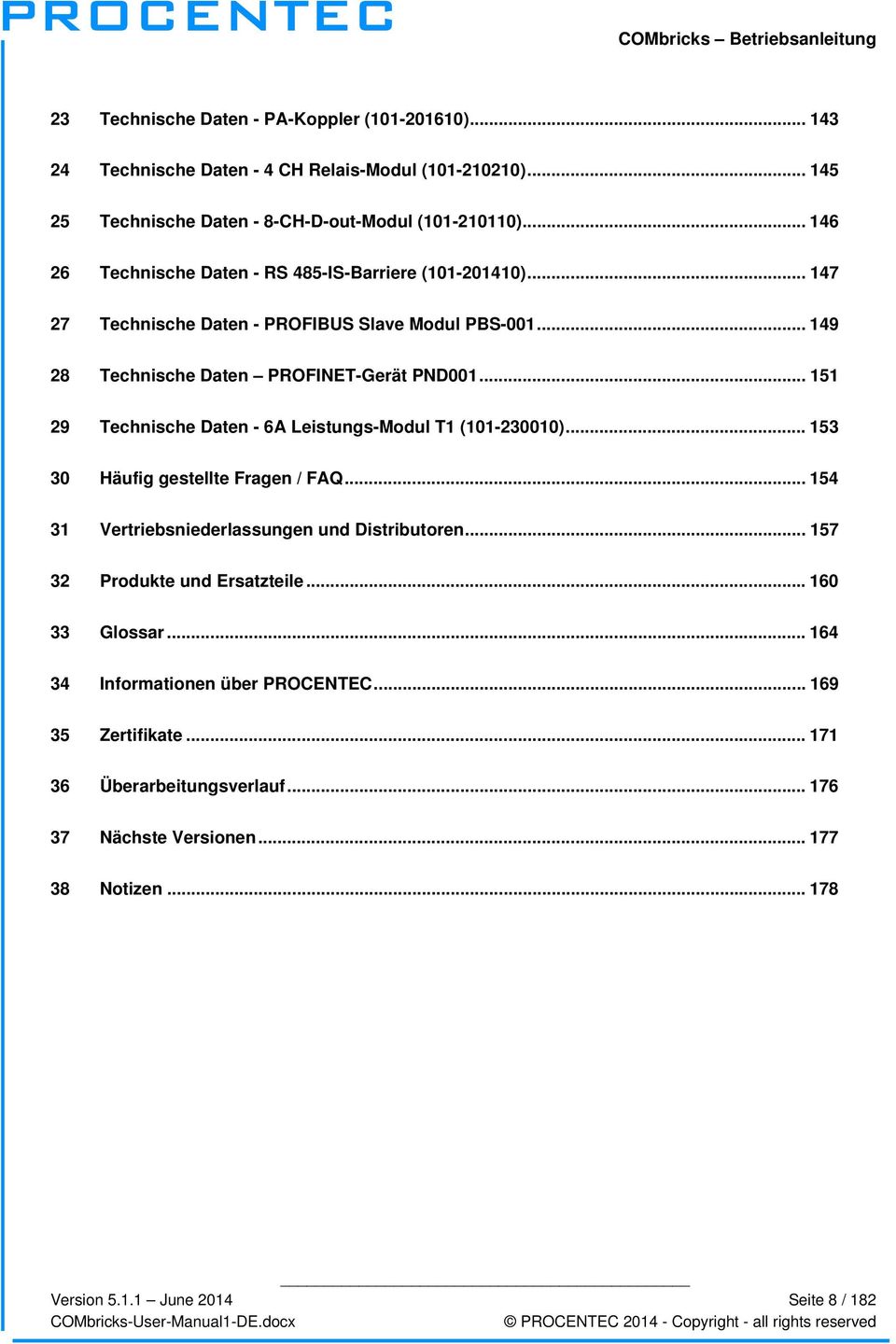 .. 151 29 Technische Daten - 6A Leistungs-Modul T1 (101-230010)... 153 30 Häufig gestellte Fragen / FAQ... 154 31 Vertriebsniederlassungen und Distributoren.