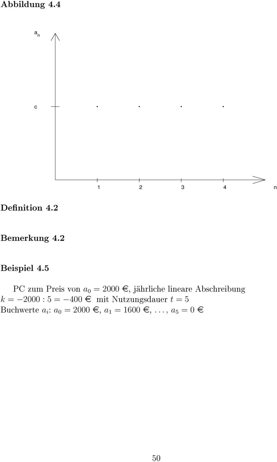 5 PC zum Preis vo a 0 = 2000 e, jährliche lieare