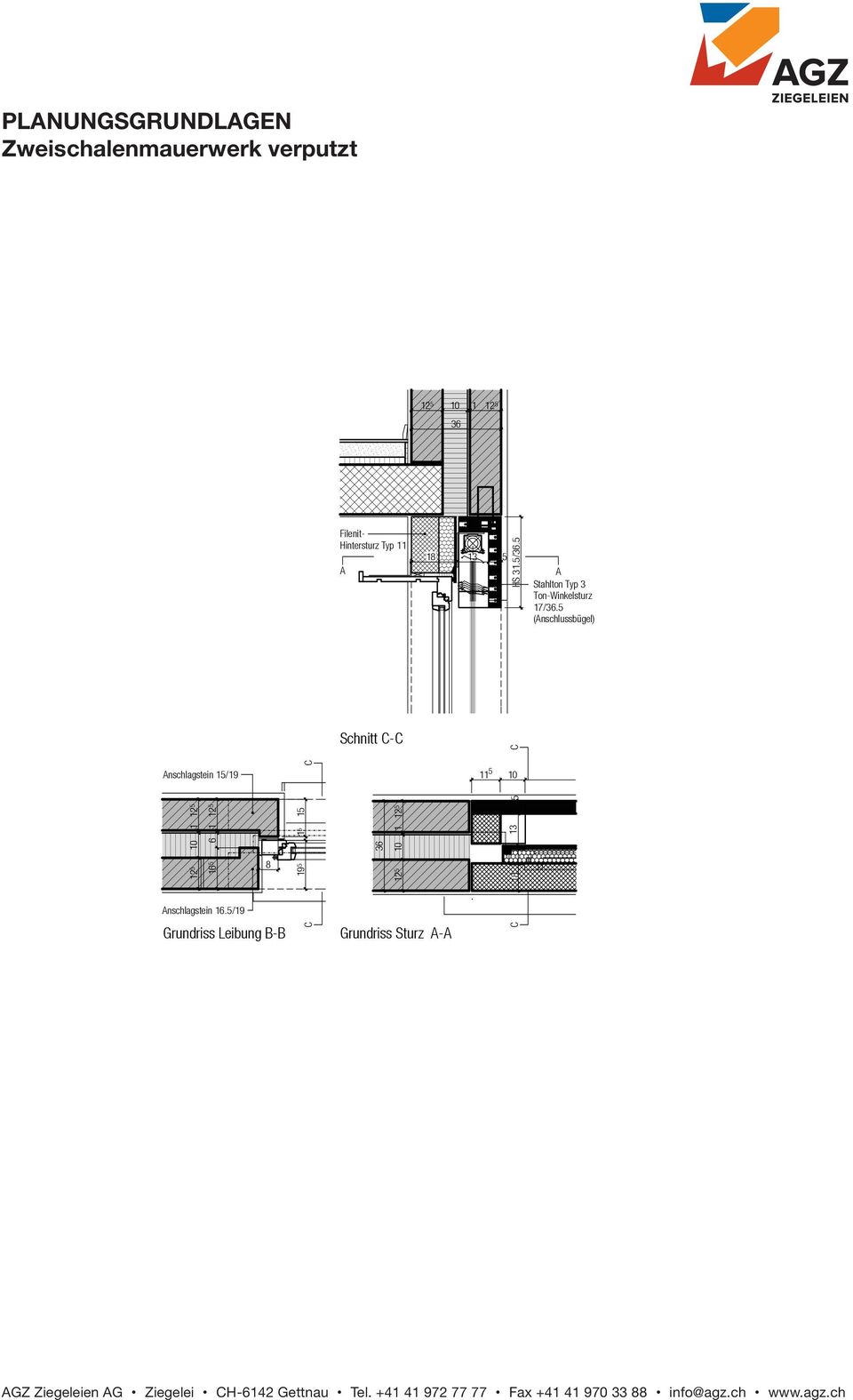 5 (nschlussbügel) Schnitt - nschlagstein 15/19 11 5 10 12 5 10 1 12 5