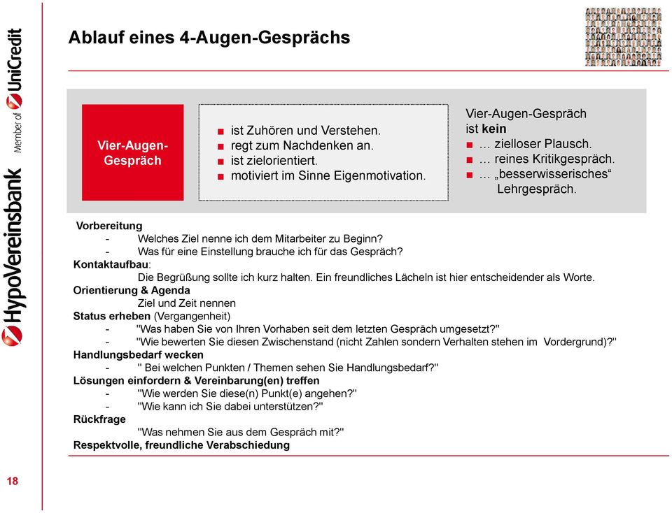 Was für eine Einstellung brauche ich für das Gespräch? Kontaktaufbau: Die Begrüßung sollte ich kurz halten. Ein freundliches Lächeln ist hier entscheidender als Worte.