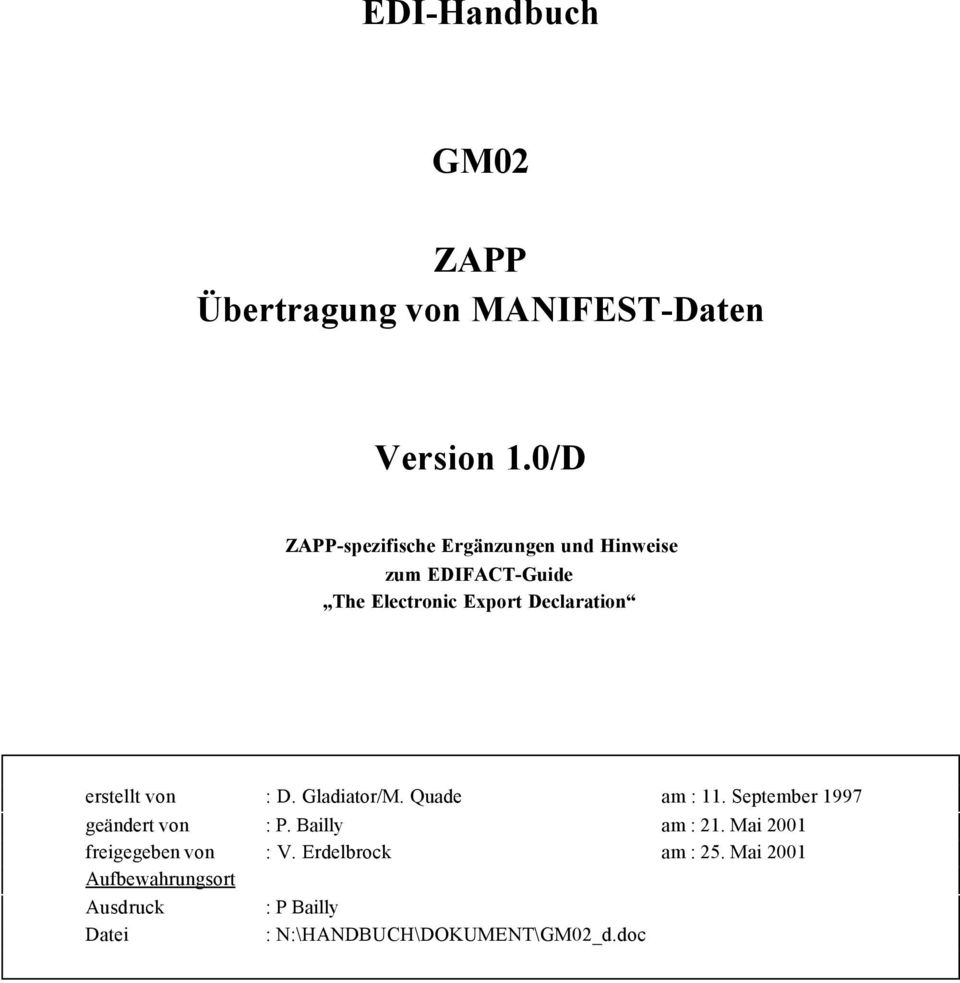 erstellt von : D. Gladiator/M. Quade am : 11. September 1997 geändert von : P.