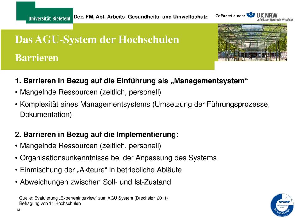 Managementsystems (Umsetzung der Führungsprozesse, Dokumentation) 2.