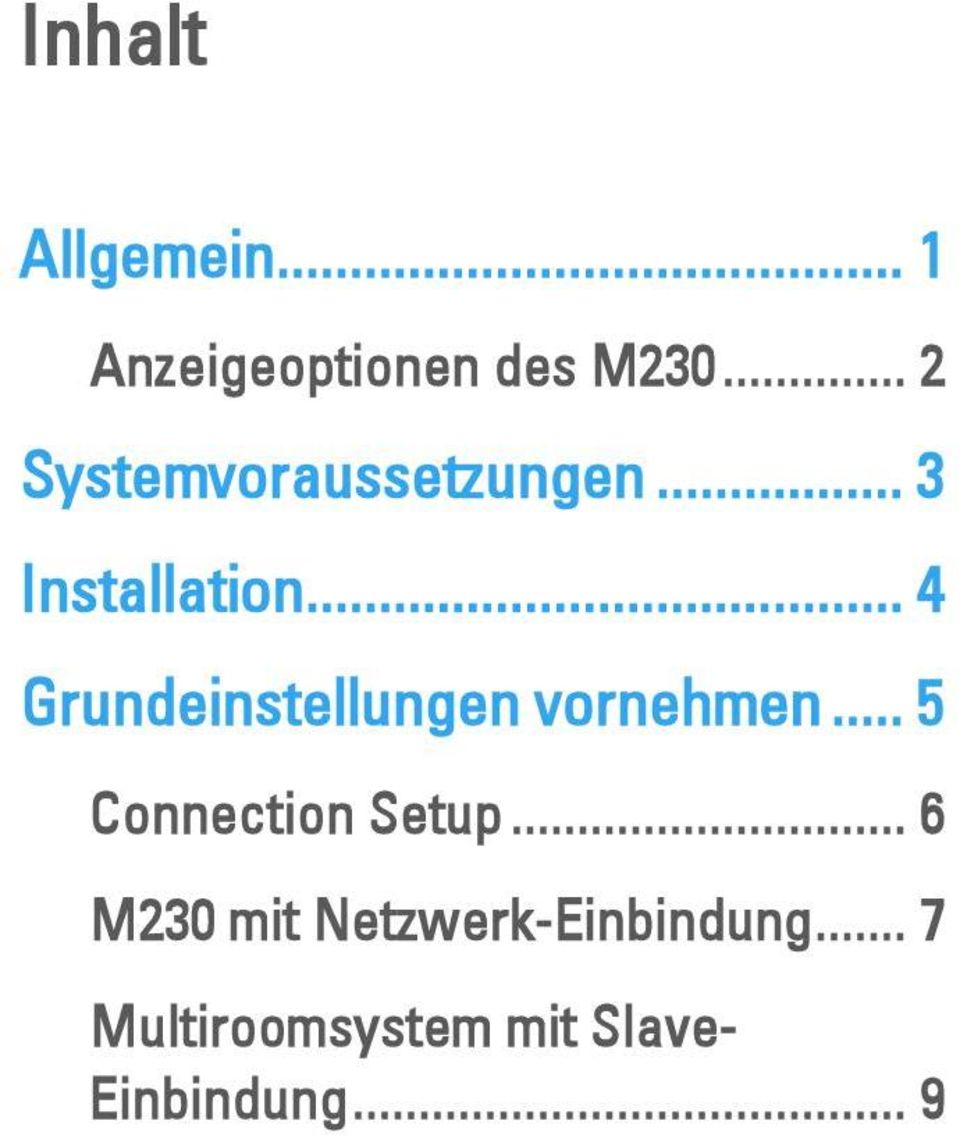 .. 4 Grundeinstellungen vornehmen... 5 Connection Setup.