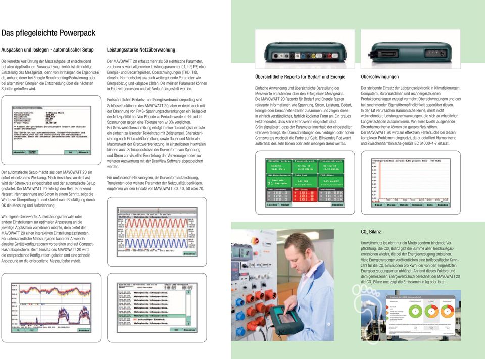 Entscheidung über die nächsten Schritte getroffen wird. Der automatische Setup macht aus dem MAVOWATT 20 ein sofort einsetzbares Werkzeug.